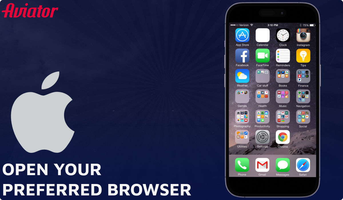 Open your preferred browser to start the Aviator app download